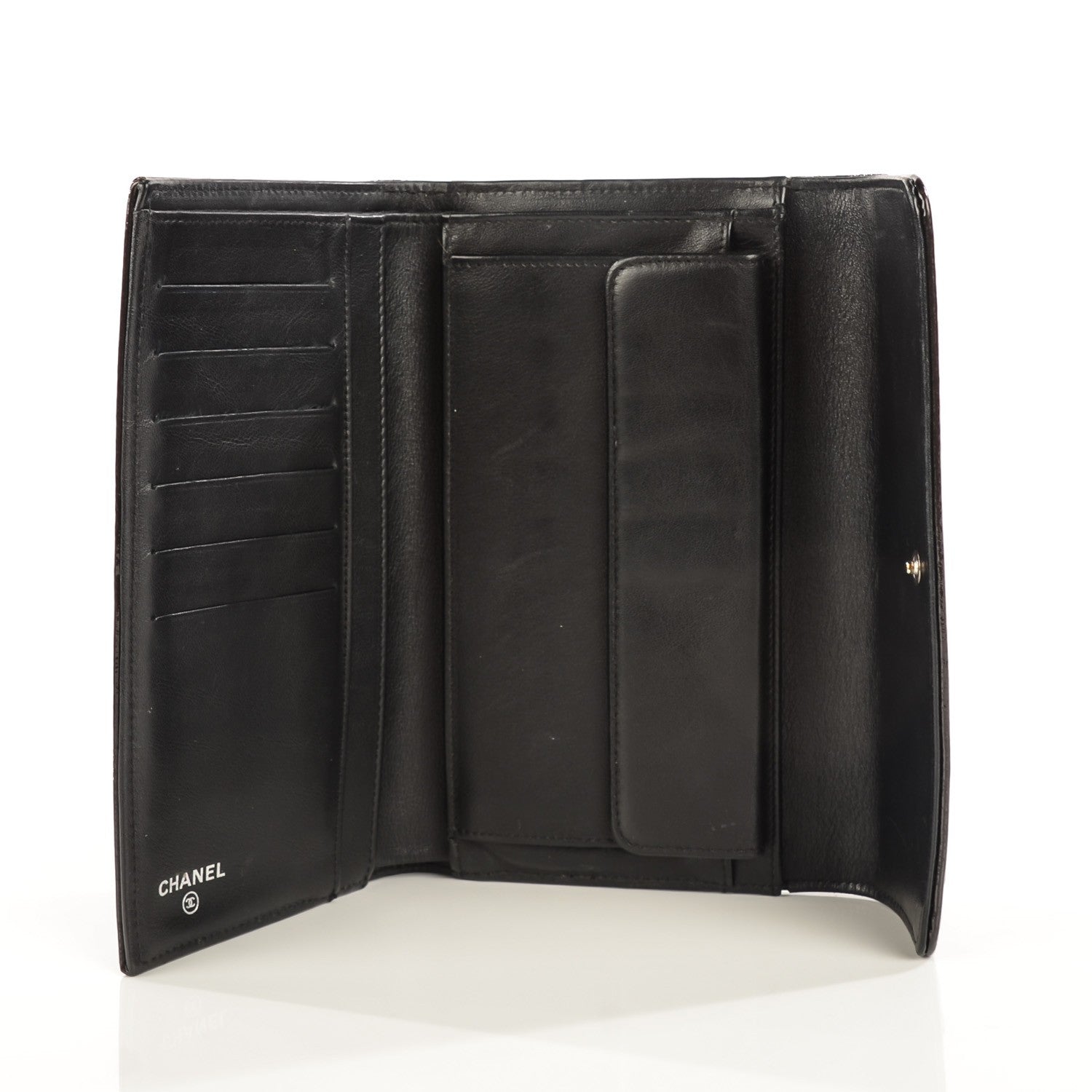 Chanel Patent Gotatskin Large Flap Wallet Black 5 of 8
