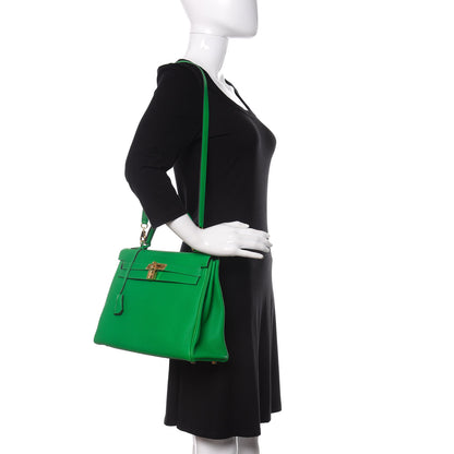 Hermes Togo Kelly Retourne 32 Bambou 2 of 10