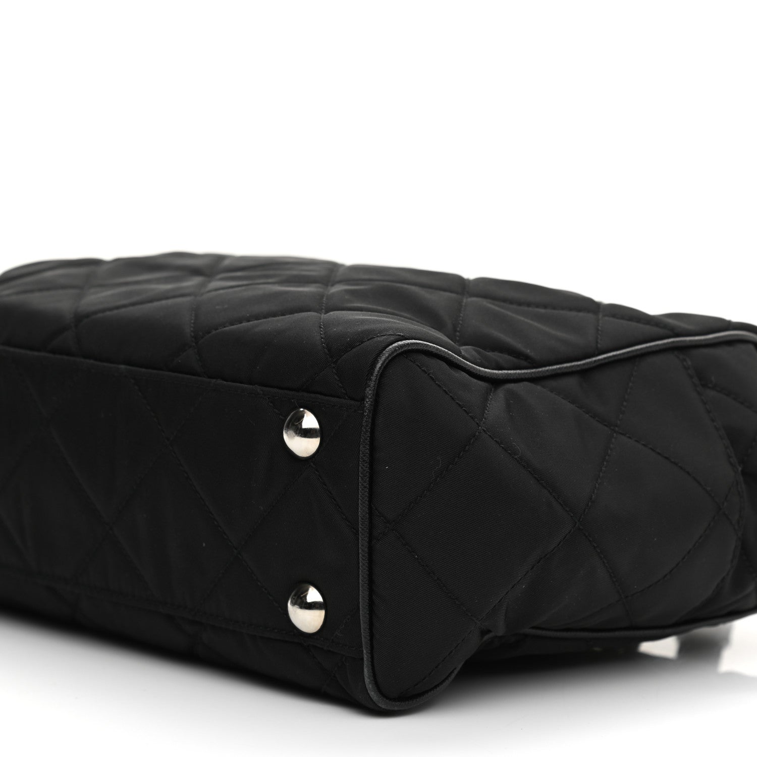 Prada Nylon Tessuto Quilted Chain Shoulder Bag Black 9 of 10