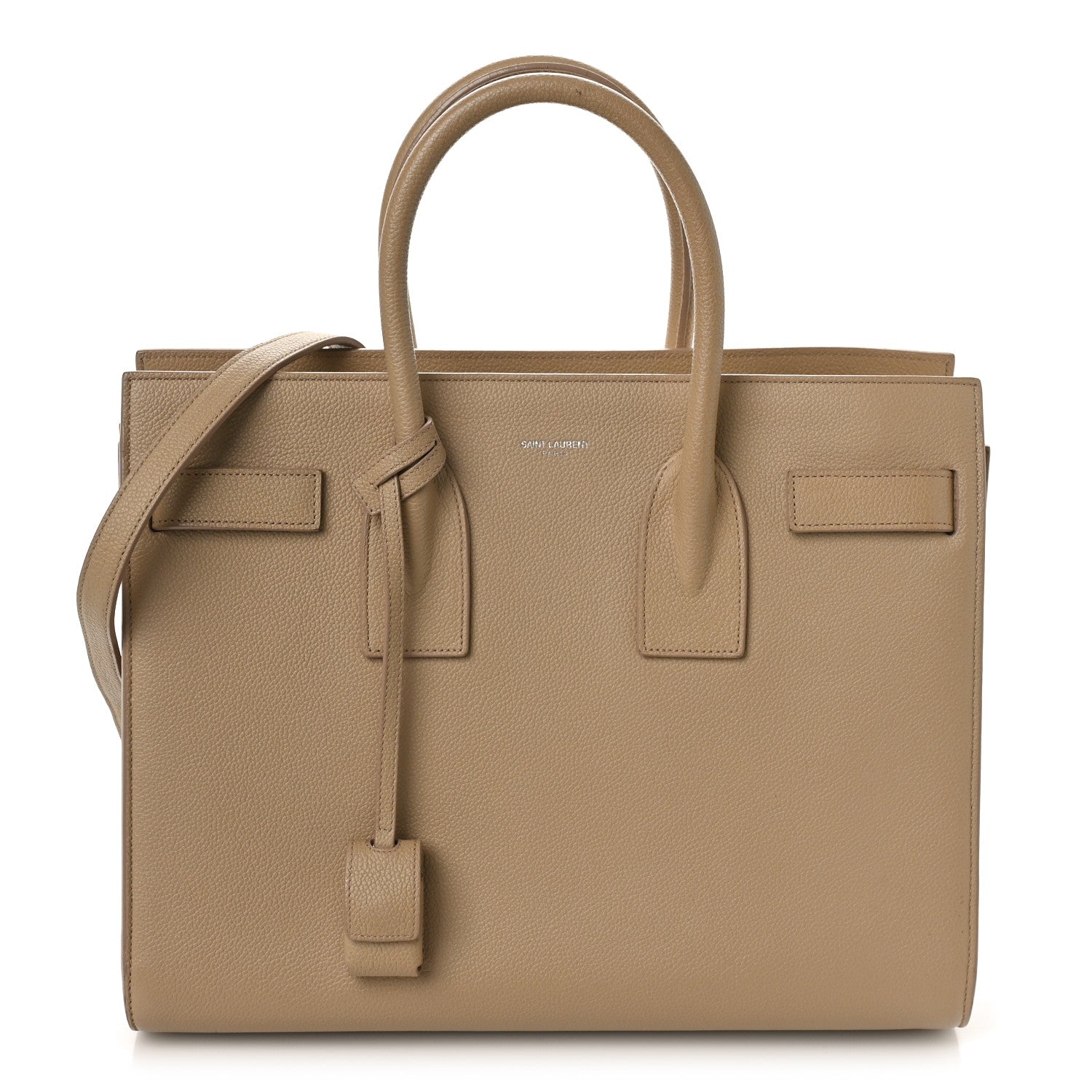 Saint Laurent Grained Calfskin Small Sac De Jour Dark Beige 1 of 13