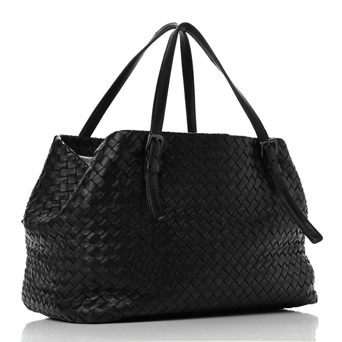 Nappa Intrecciato Medium Cesta Tote Black