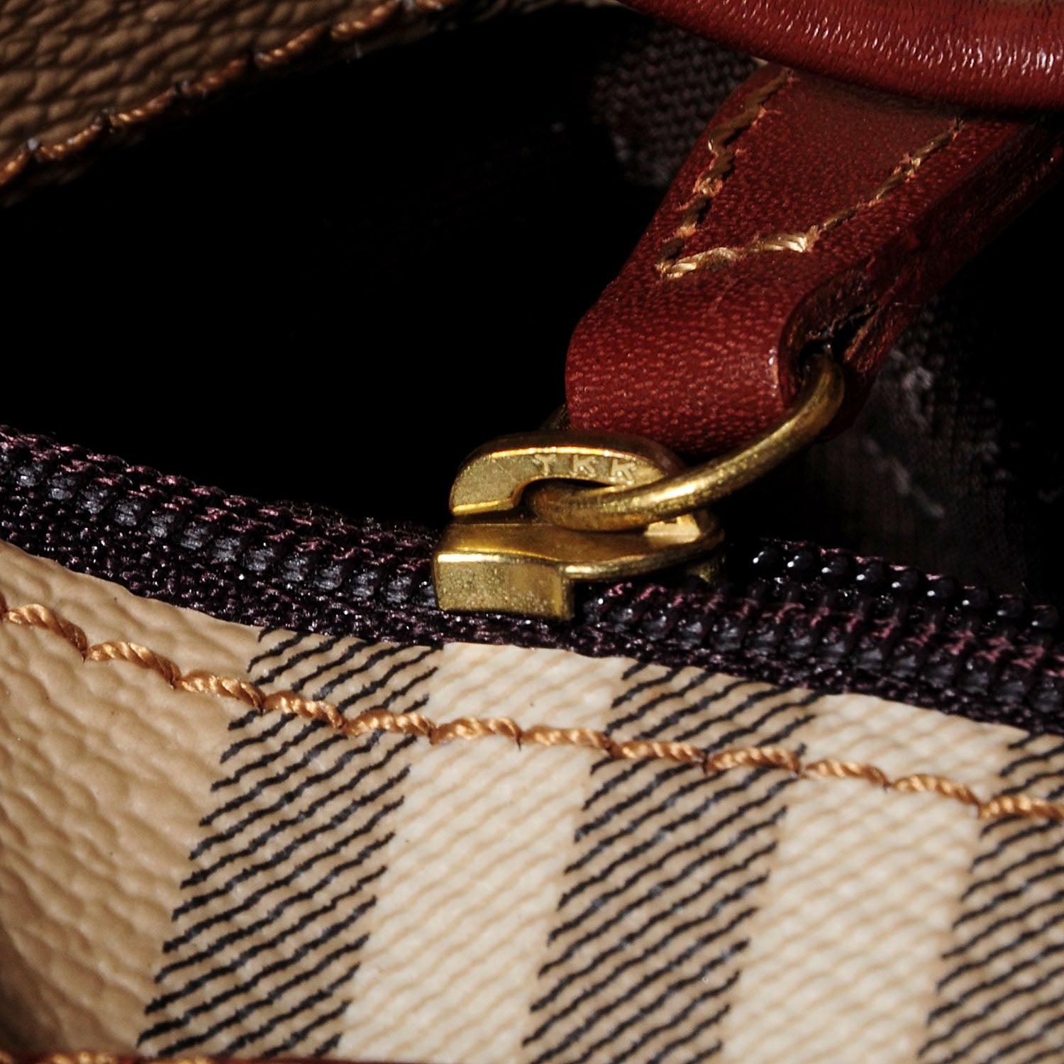 Burberry Haymarket Check Drawstring Bucket Bag Tan 9 of 10