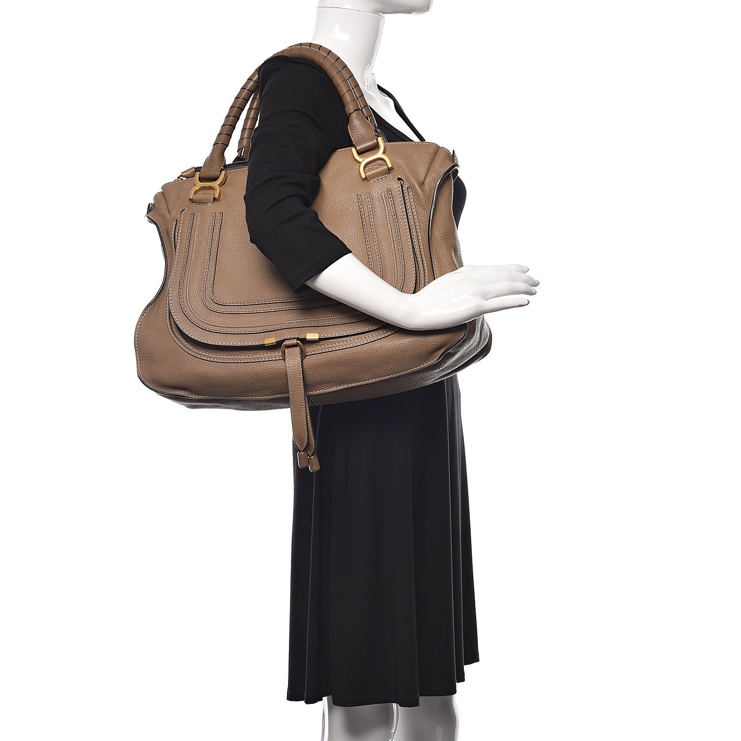 Chloe Calfskin Large Marcie Satchel Nut 2 of 8