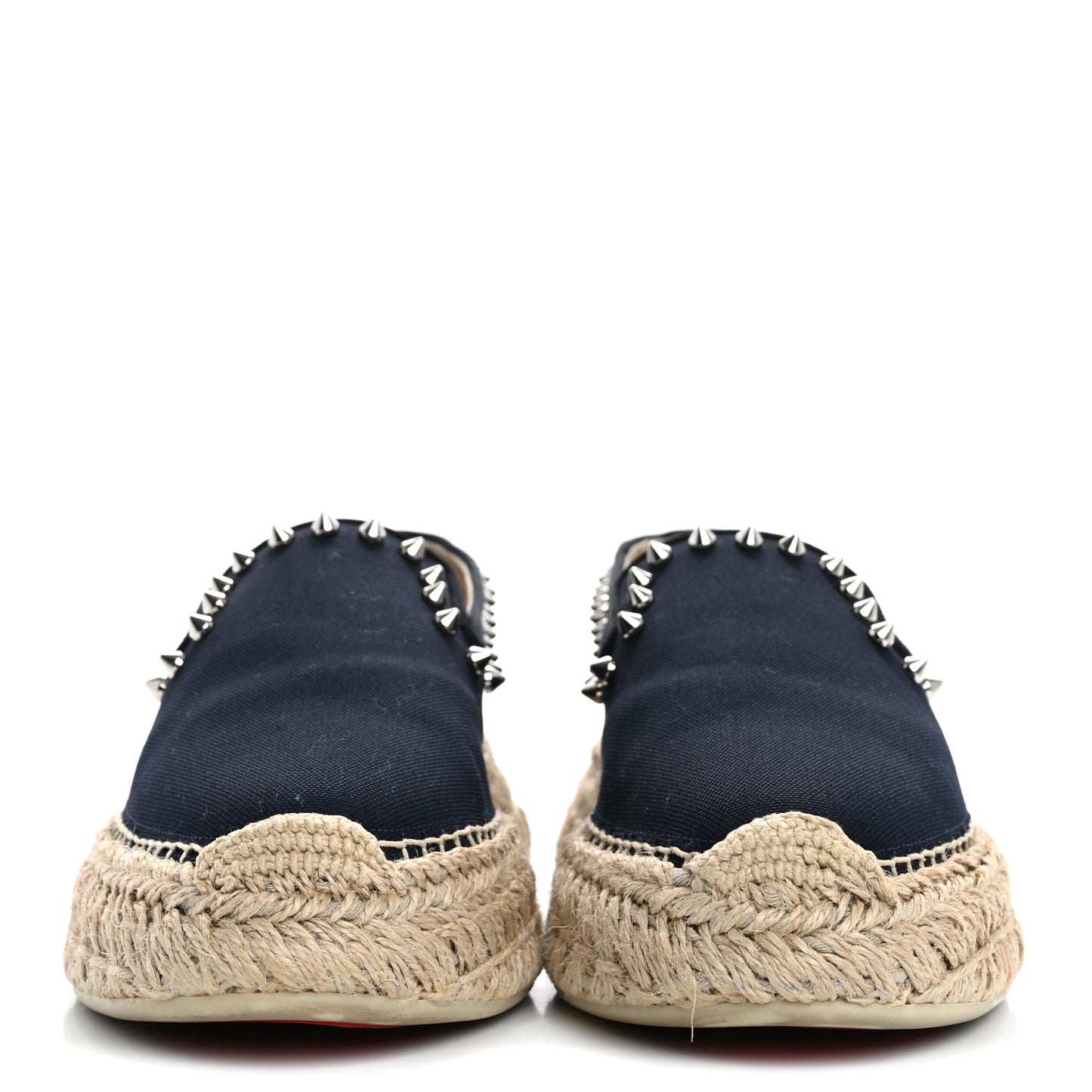 Canvas Espaboat Spikes Flat Espadrilles 37 Black