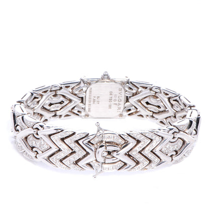 Bulgari 18K White Gold Diamond Pave 22mm Trika Quartz Watch 3 of 7