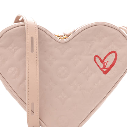 Louis Vuitton Lambskin Embossed Monogram Fall In Love Sac Coeur Light Pink 7 of 9