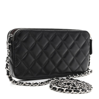 Chanel Lambskin Quilted Small Clutch With Chain Black 2 of 11