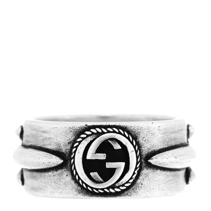 Gucci Sterling Silver Resin Interlocking GG Flower Ring 56 7.75 Turquoise 3 of 5