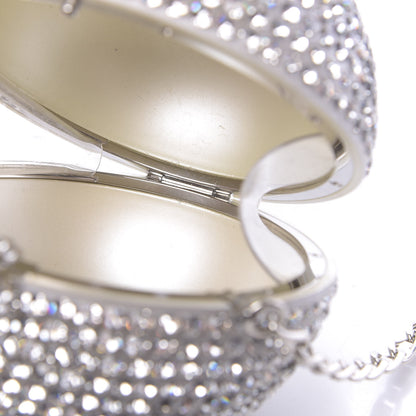 Chanel Plexiglass Strass CC Round Minaudiere Clutch Silver 5 of 16