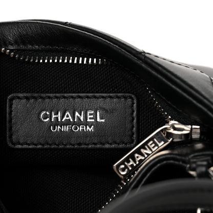 Chanel Lambskin Quilted Uniform Crossbody Bag Black 6 of 10
