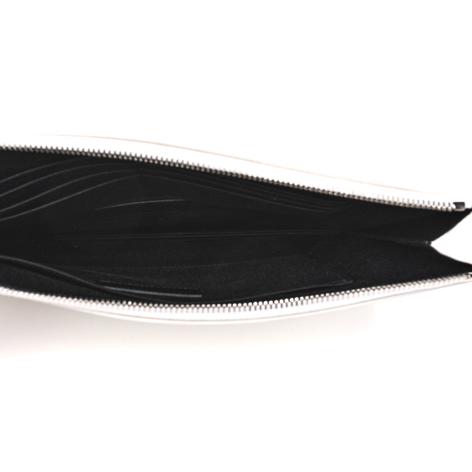 Saint Laurent Grain de Poudre Zipped Document Holder White 6 of 12