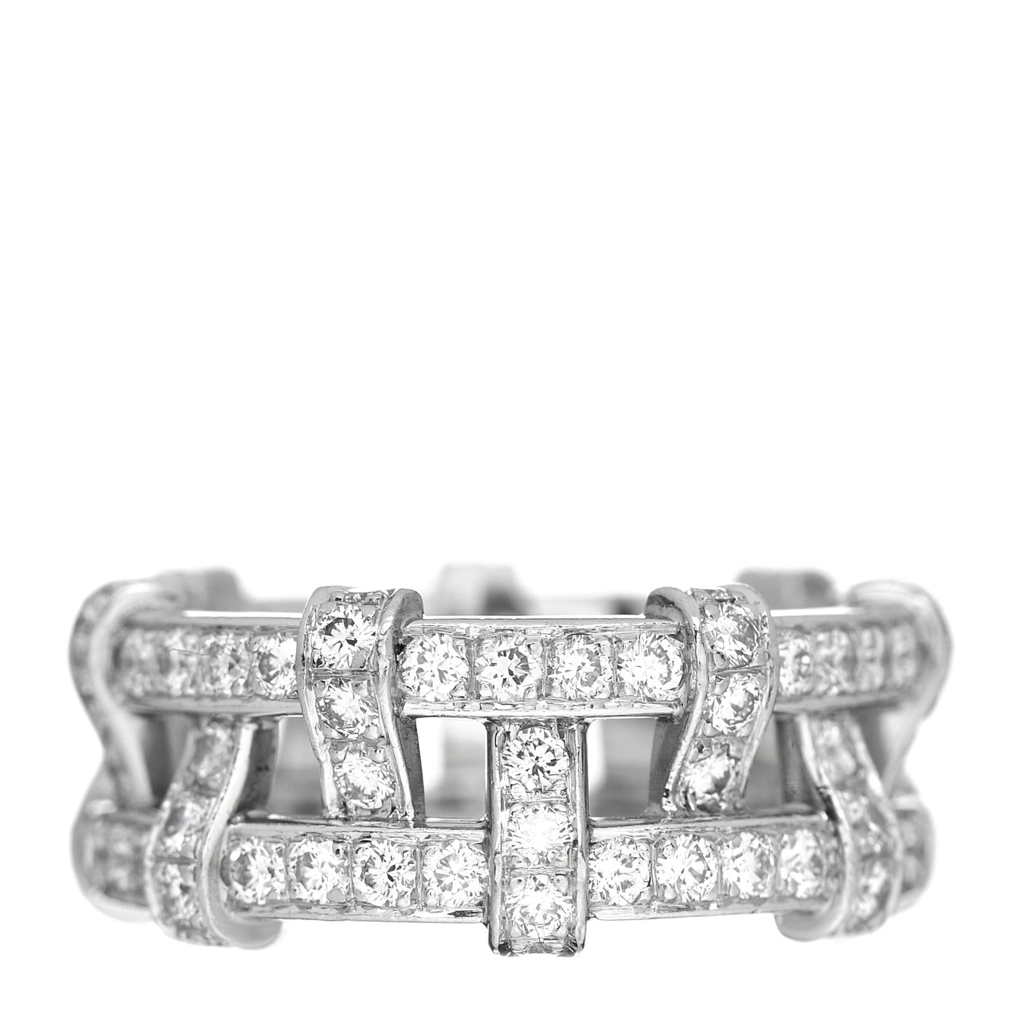Platinum Diamond Weave Band Ring 49 5