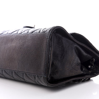 Chanel Crumpled Grained Calfskin Jumbo CC Crave Flap Black 7 of 8