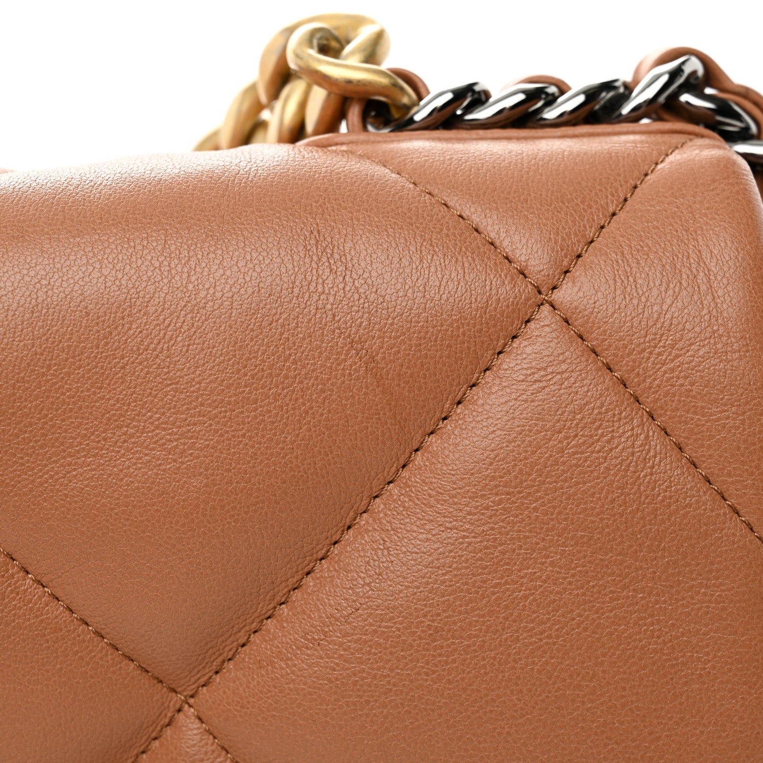 Chanel Lambskin Quilted Large Chanel 19 Flap Brown 12 of 12