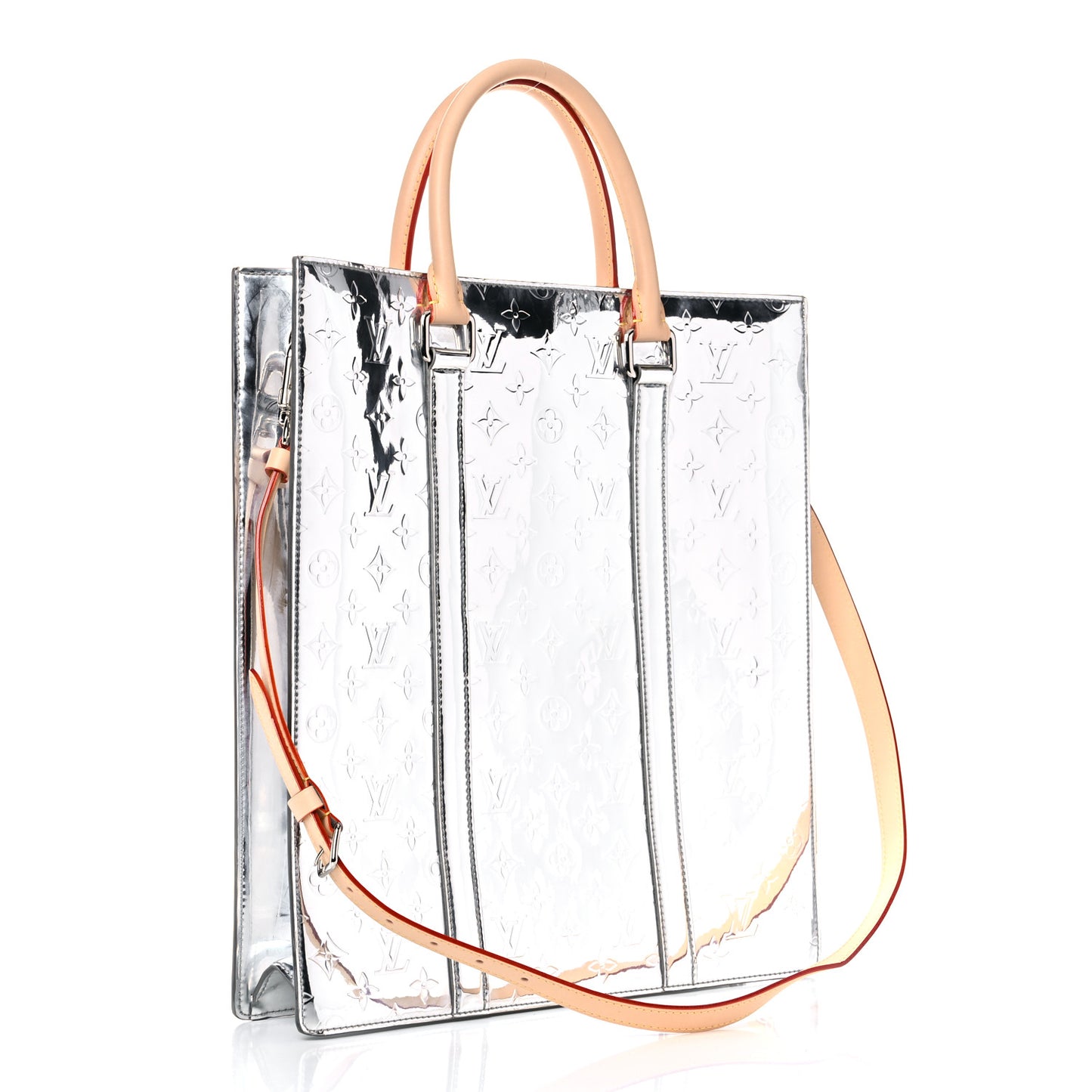 Monogram Mirror Sac Plat NM Silver