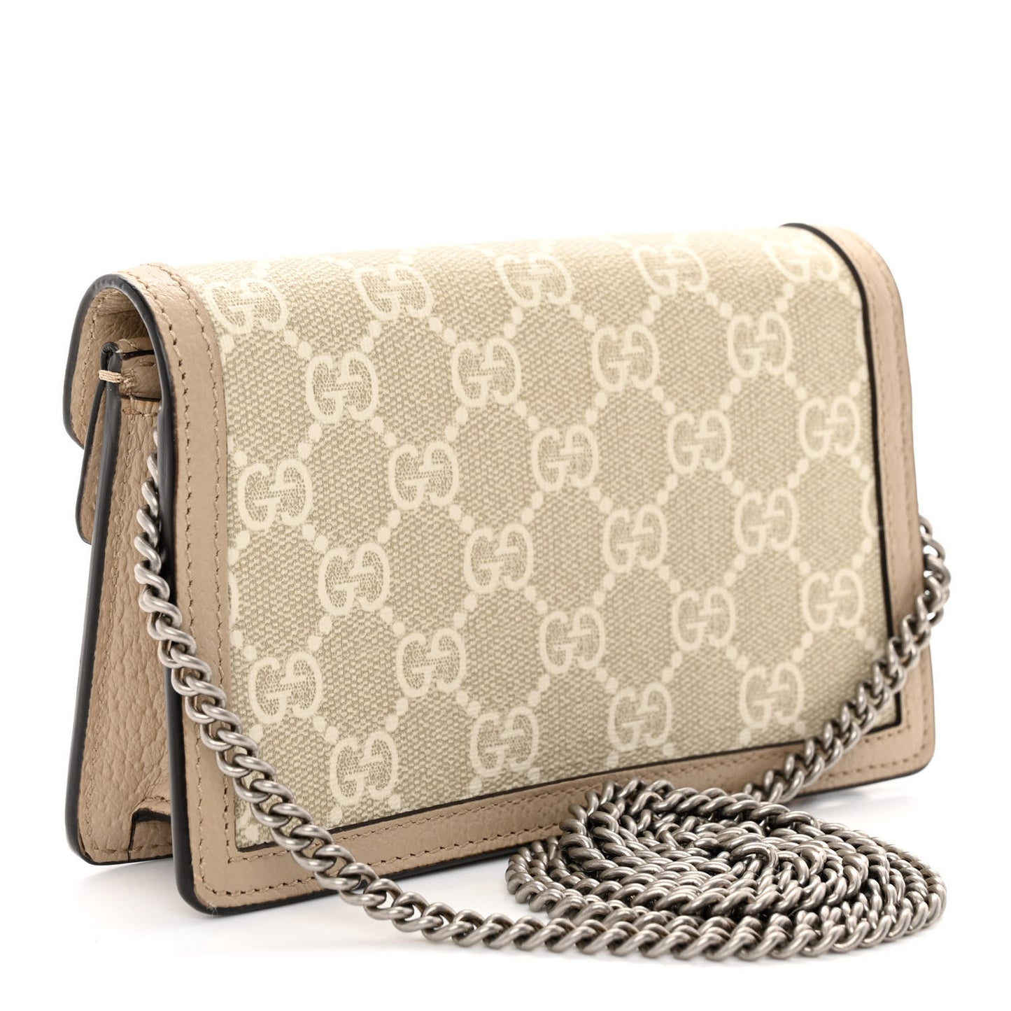GG Supreme Monogram Textured Dollar Calfskin Super Mini Dionysus Shoulder Bag Beige Mystic White Oatmeal