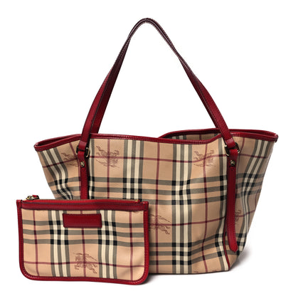 Burberry Haymarket Check Small Canterbury Tote Military Red 2 of 14