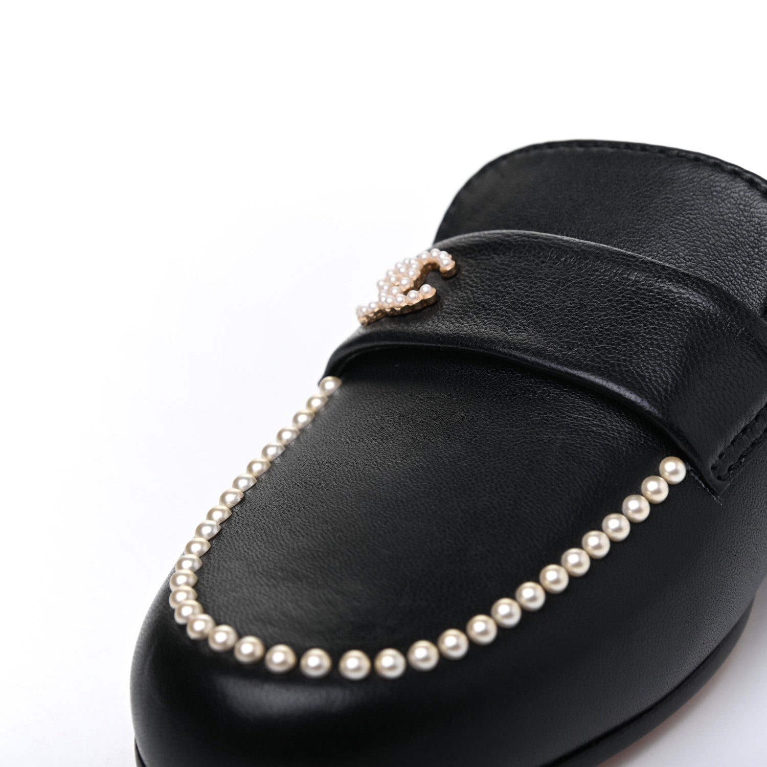Chanel Calfskin Pearl CC Mules 37 Black 11 of 12