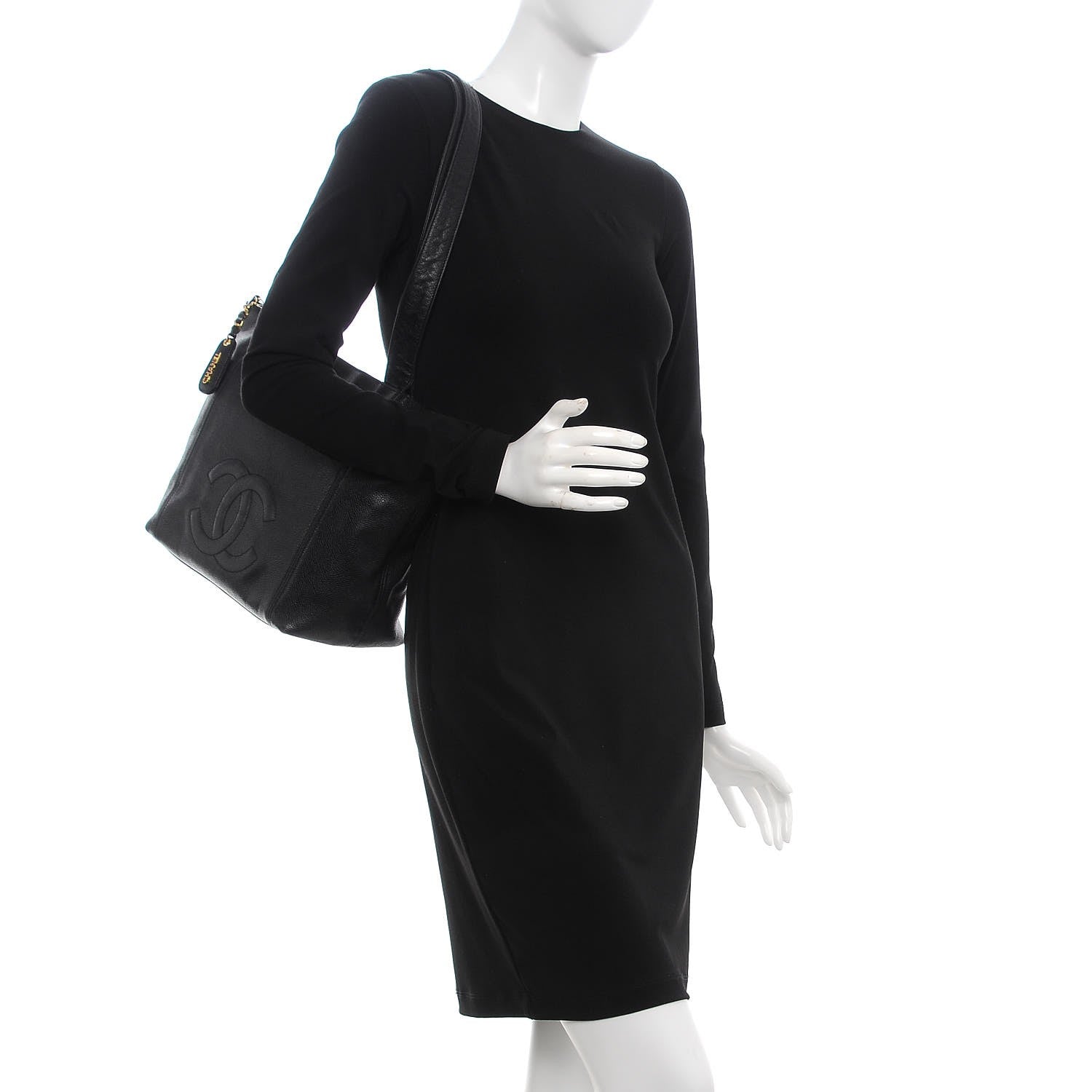 Chanel Caviar CC Shoulder Bag Black 2 of 13