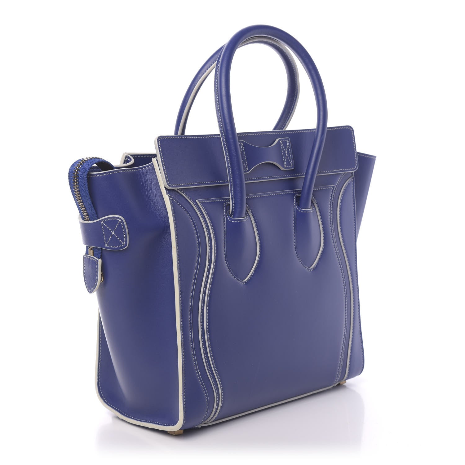 Celine Satin Calfskin Micro Debossed Luggage Inky Blue 3 of 9