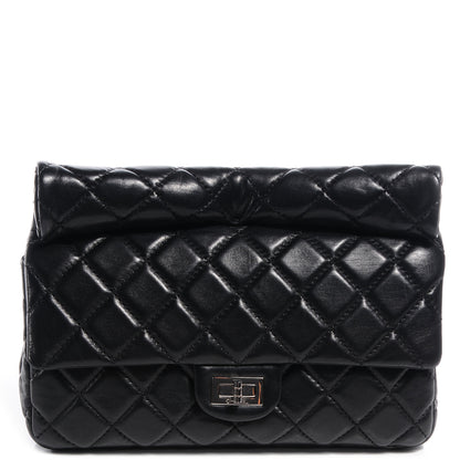 Chanel Lambskin Quilted Medium Roll Reissue Clutch Black 1 of 8