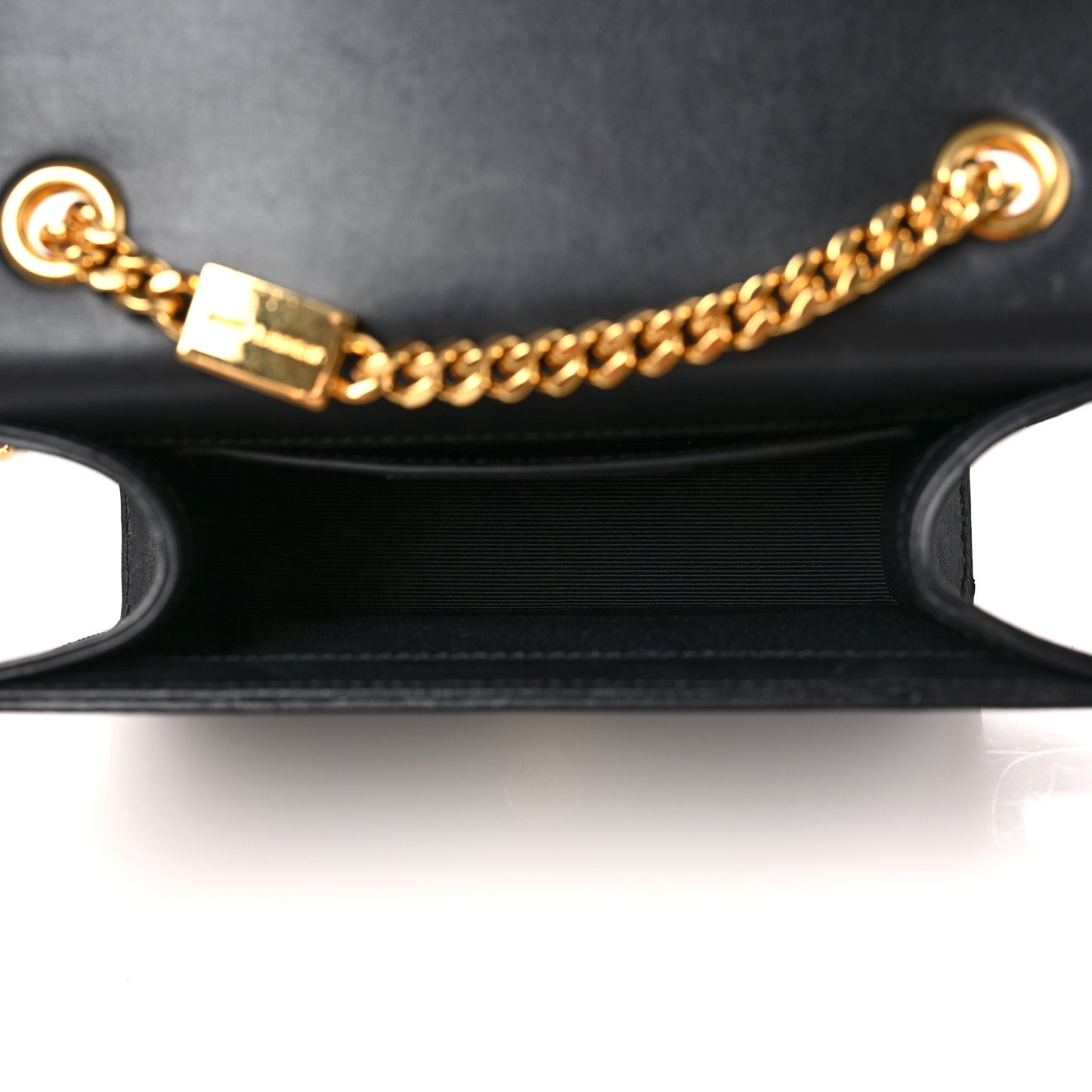Calfskin Small Monogram Kate Tassel Heart Satchel Black Rouge