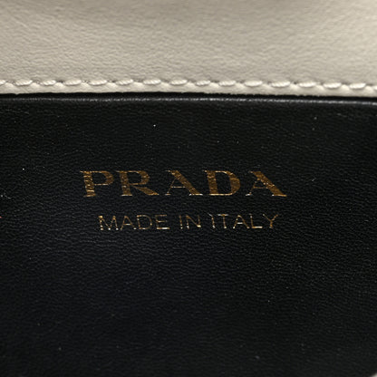 Prada Box Calfskin Shoulder Bag White Black 6 of 9