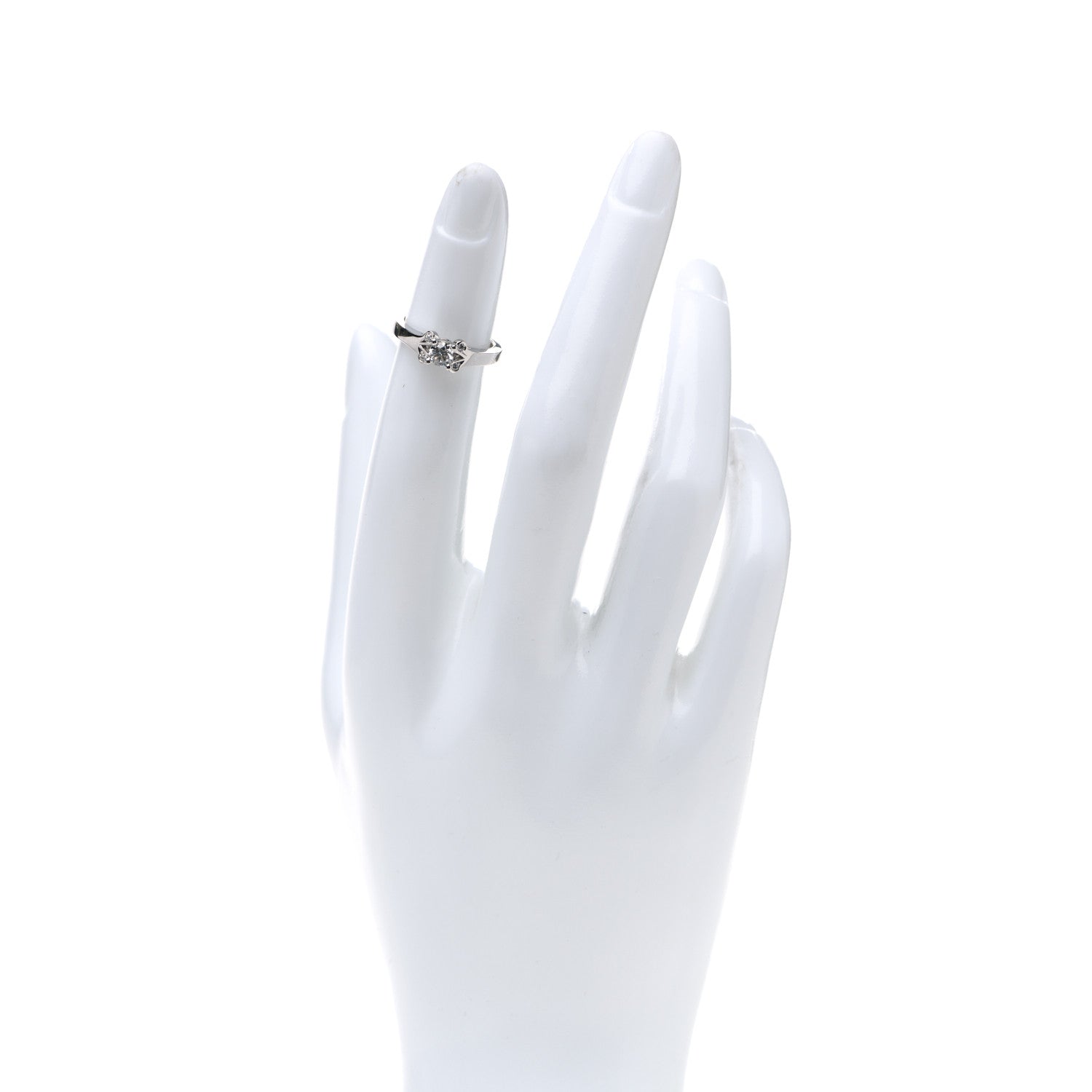 Cartier Platinum Diamond .21ct Ballerine Solitaire Engagement Ring 45 3.25 2 of 4
