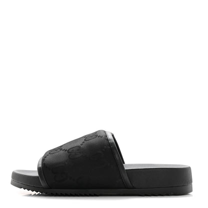 Gucci Econyl Nylon Demetra GG Monogram Mens Off the Grid Slide Sandals 9 Black 1 of 9