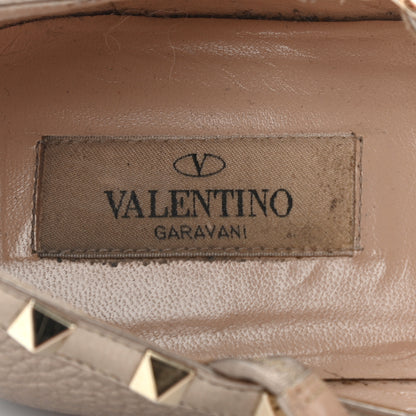 Valentino Garavani Metallic Pebbled Calfskin Rockstud Cage Ballerina Flats 39 Skin 7 of 11