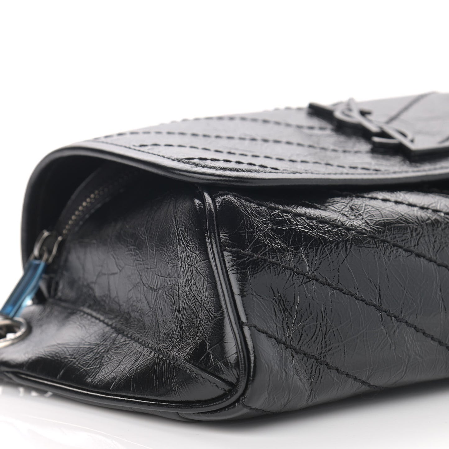 Crinkled Calfskin Matelasse Monogram Niki Body Bag Black