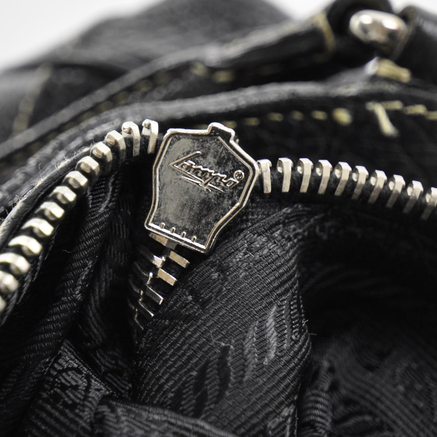 Vitello Daino Foldover Pushlock Bag Black