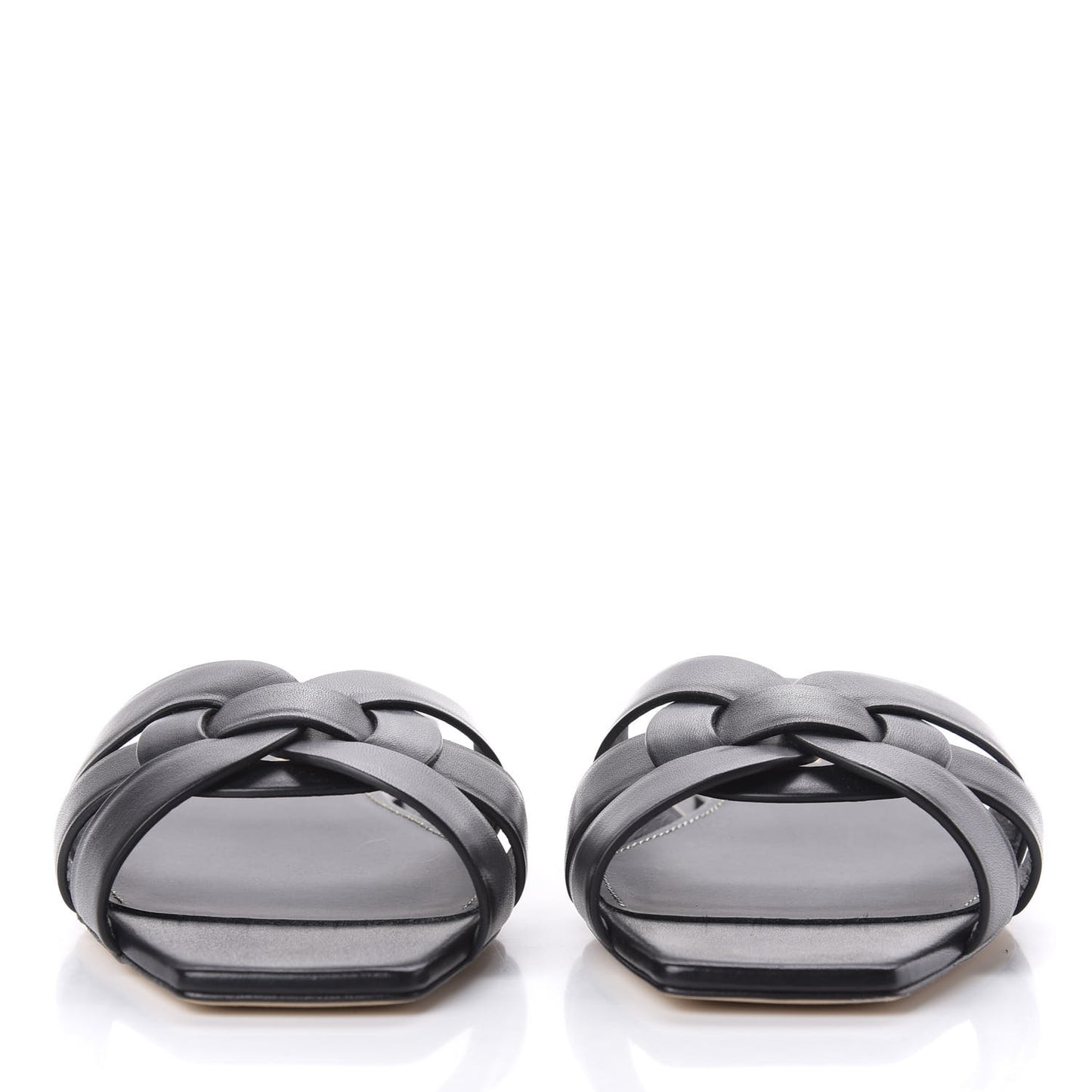 Calfskin Nu Pied 05 Slide Sandals 37.5 Black