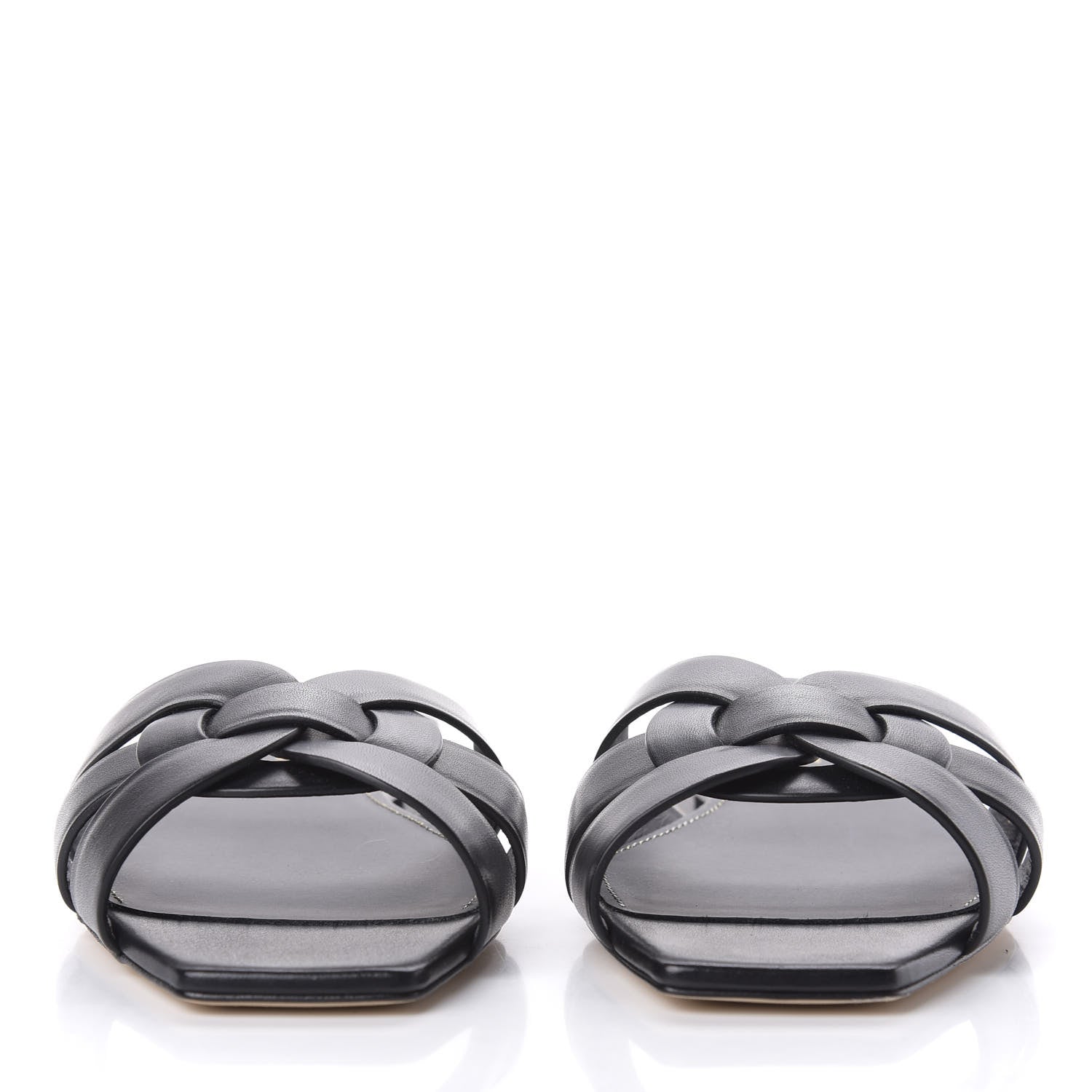 Saint Laurent Calfskin Nu Pied 05 Slide Sandals 37.5 Black 2 of 9