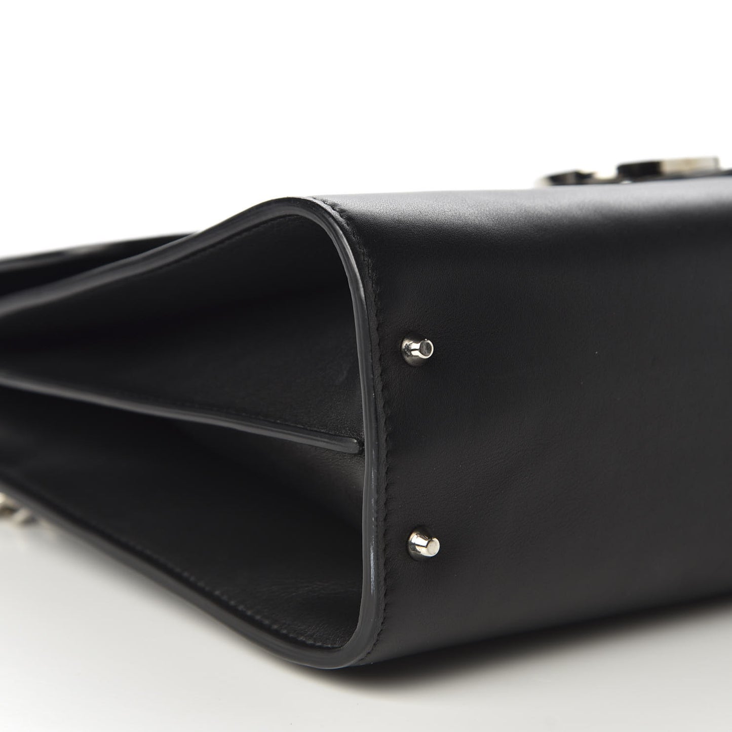 Moon Calfskin Medium Interlocking G Shoulder Bag Black