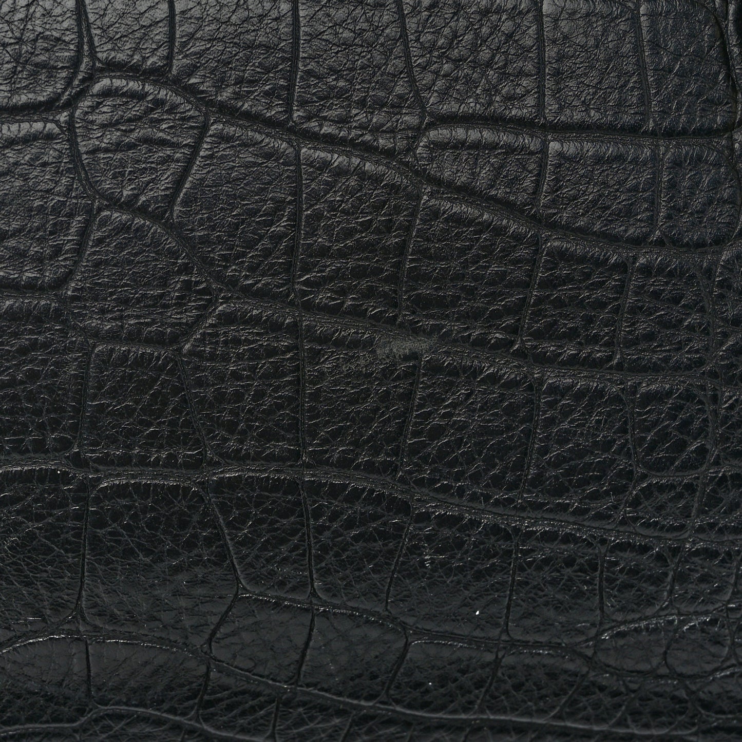 Calfskin Crocodile Embossed Large Cocodile Shopping Tote Black
