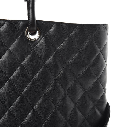 Chanel Calfskin Quilted Large Cambon Tote Black White 11 of 21