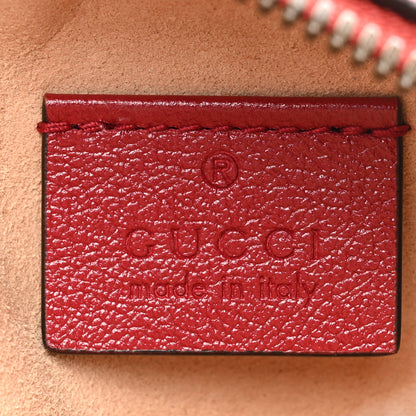 Gucci Glazed Calfskin Matelasse Heart Mini GG Marmont Round Shoulder Bag Romantic Cerise 6 of 11