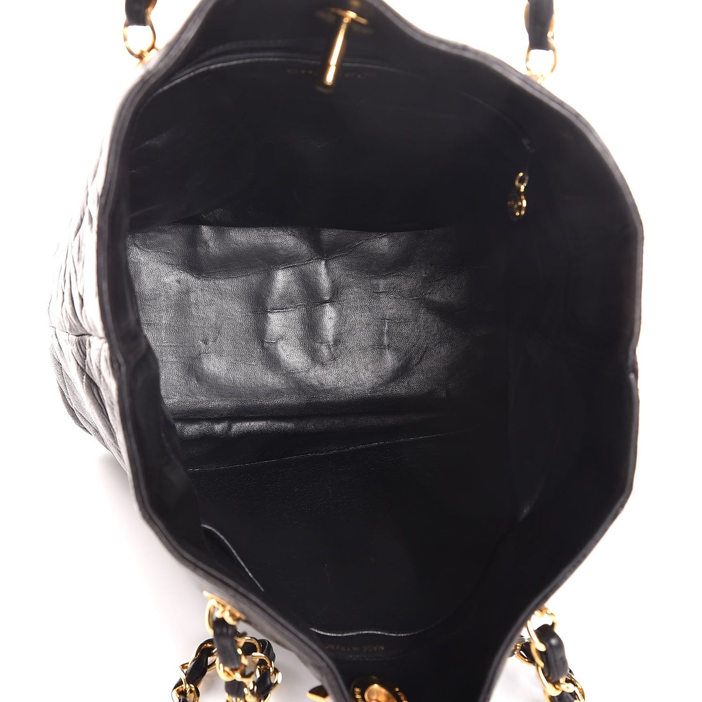 Lambskin Quilted Tote Black