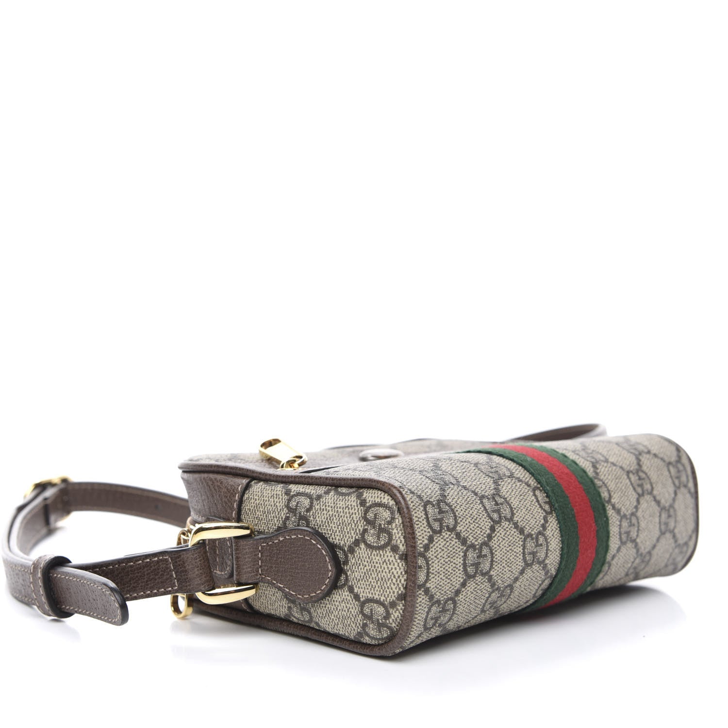 Gucci GG Supreme Monogram Web Mini Ophidia Shoulder Bag Brown 4 of 11
