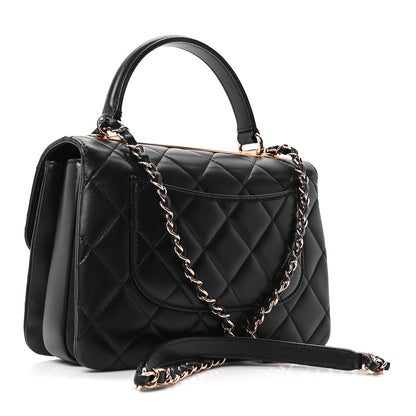 Chanel Lambskin Quilted Small Trendy CC Dual Handle Flap Bag Black 2 of 9