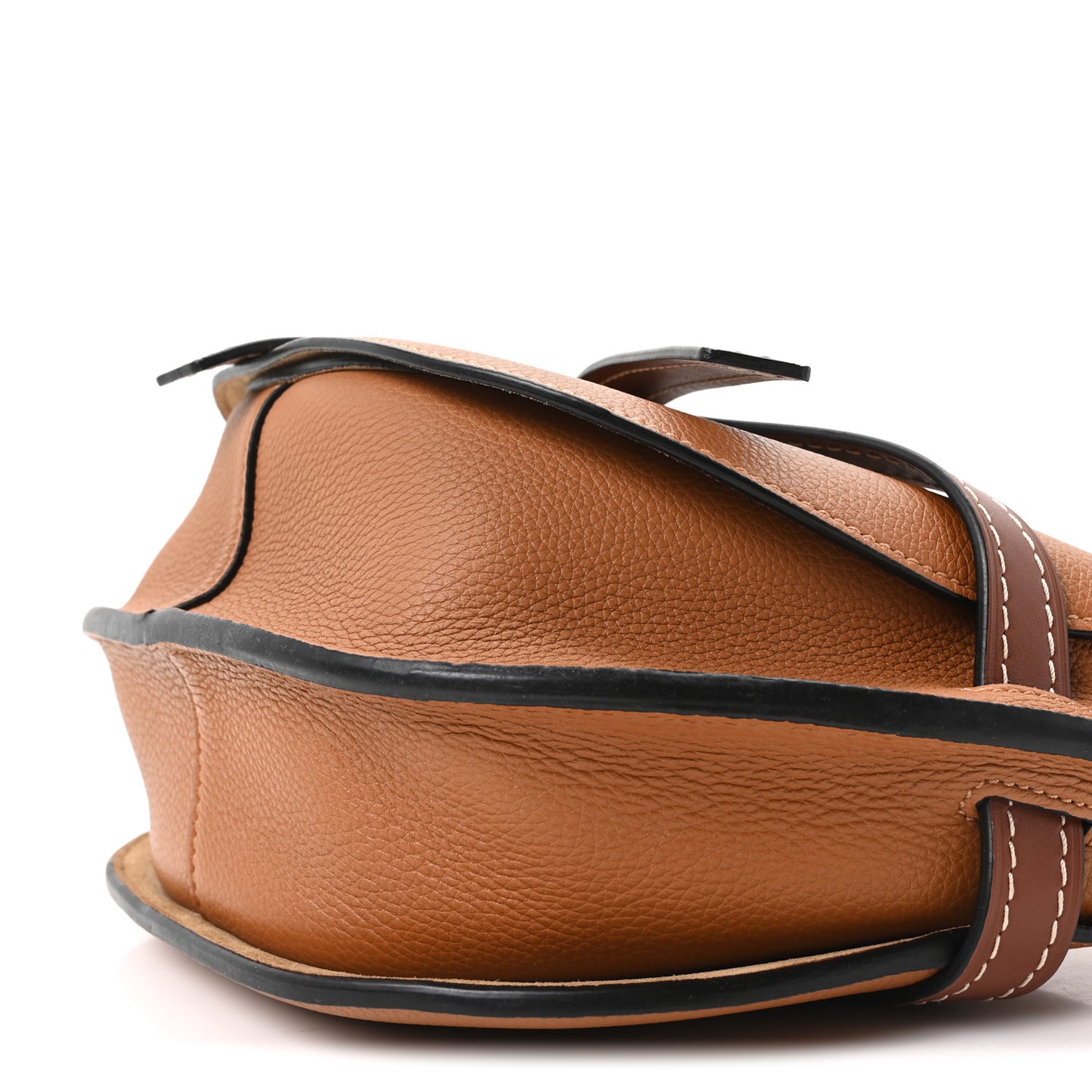 Grained Calfskin Small Gate Crossbody Bag Caramel Pecan