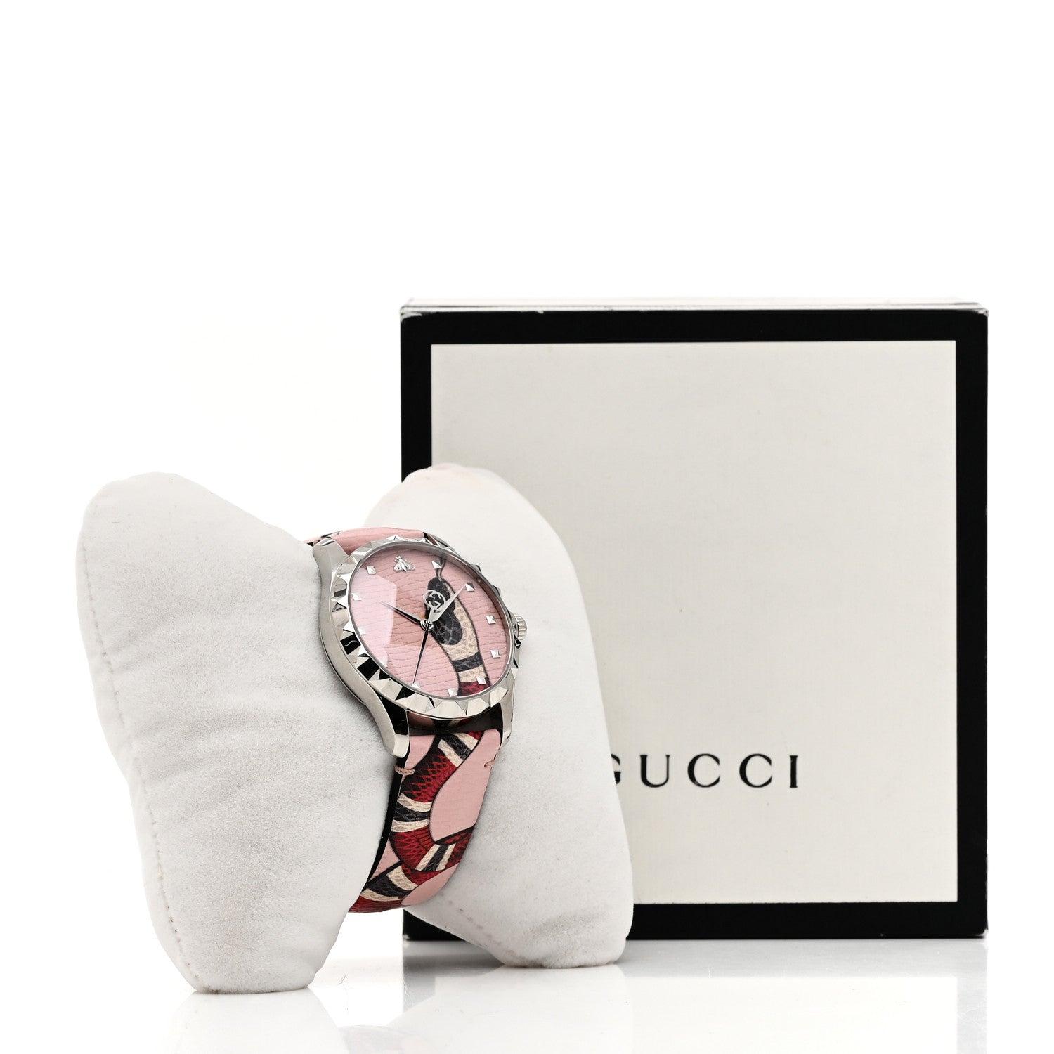 Gucci Stainless Steel Calfskin 38mm Le Marche Des Merveilles Snake Quartz Watch Pink 5 of 5