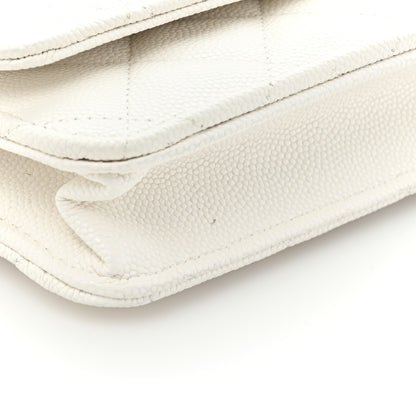Chanel Caviar Quilted Enamel Coco Casino Wallet On Chain WOC White 11 of 17