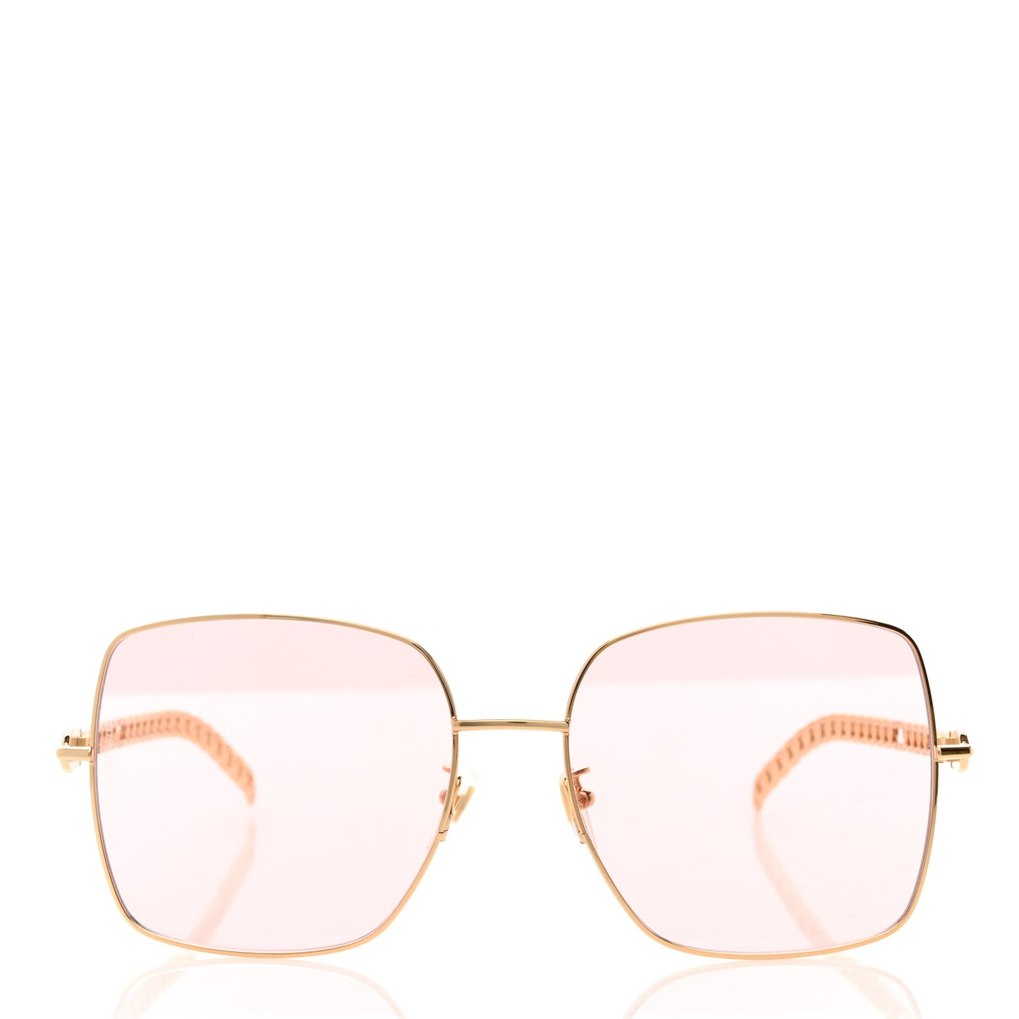 Square Frame Oversized Sunglasses GG0724S Pink Gold