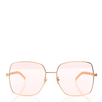 Gucci Square Frame Oversized Sunglasses GG0724S Pink Gold 3 of 9