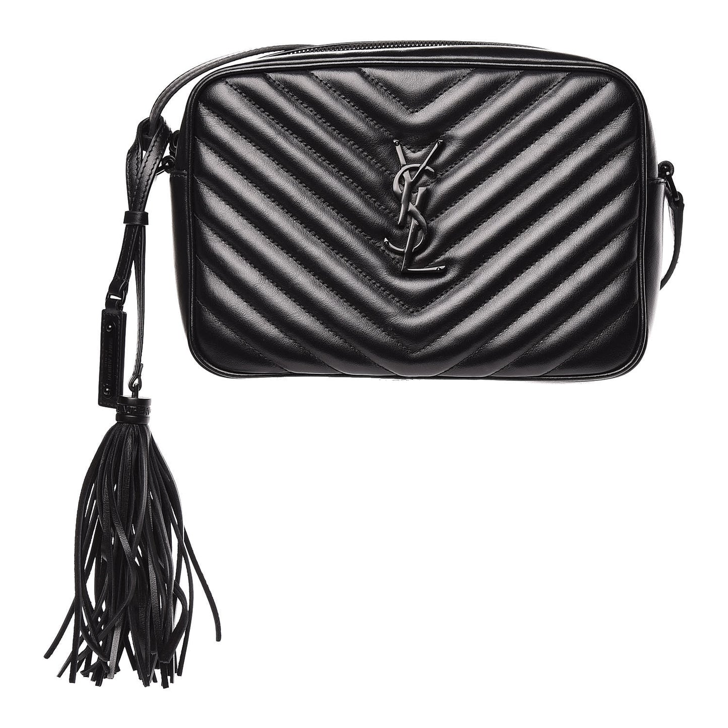 Calfskin Matelasse Monogram Lou Camera Bag Black