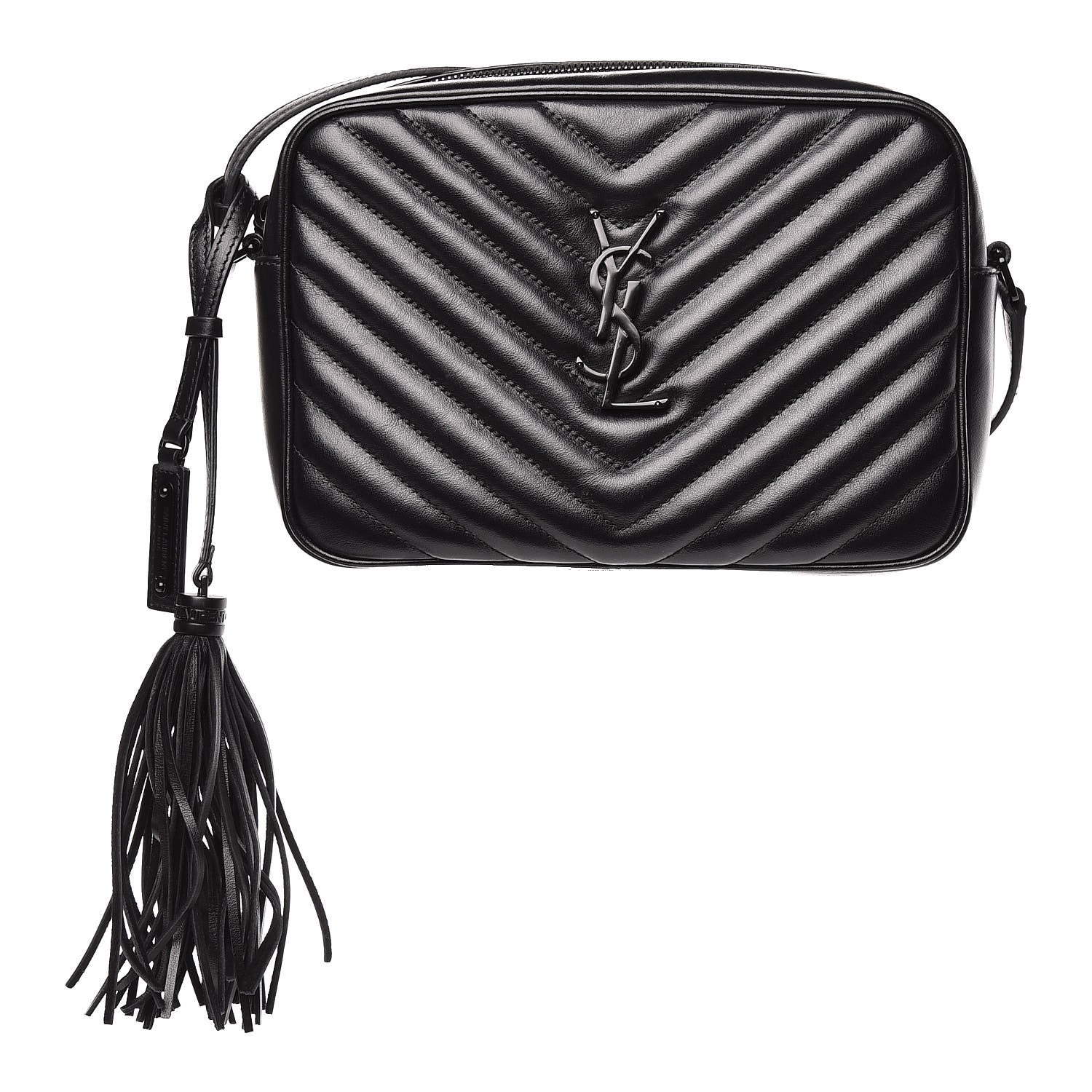 Saint Laurent Calfskin Matelasse Monogram Lou Camera Bag Black 1 of 10