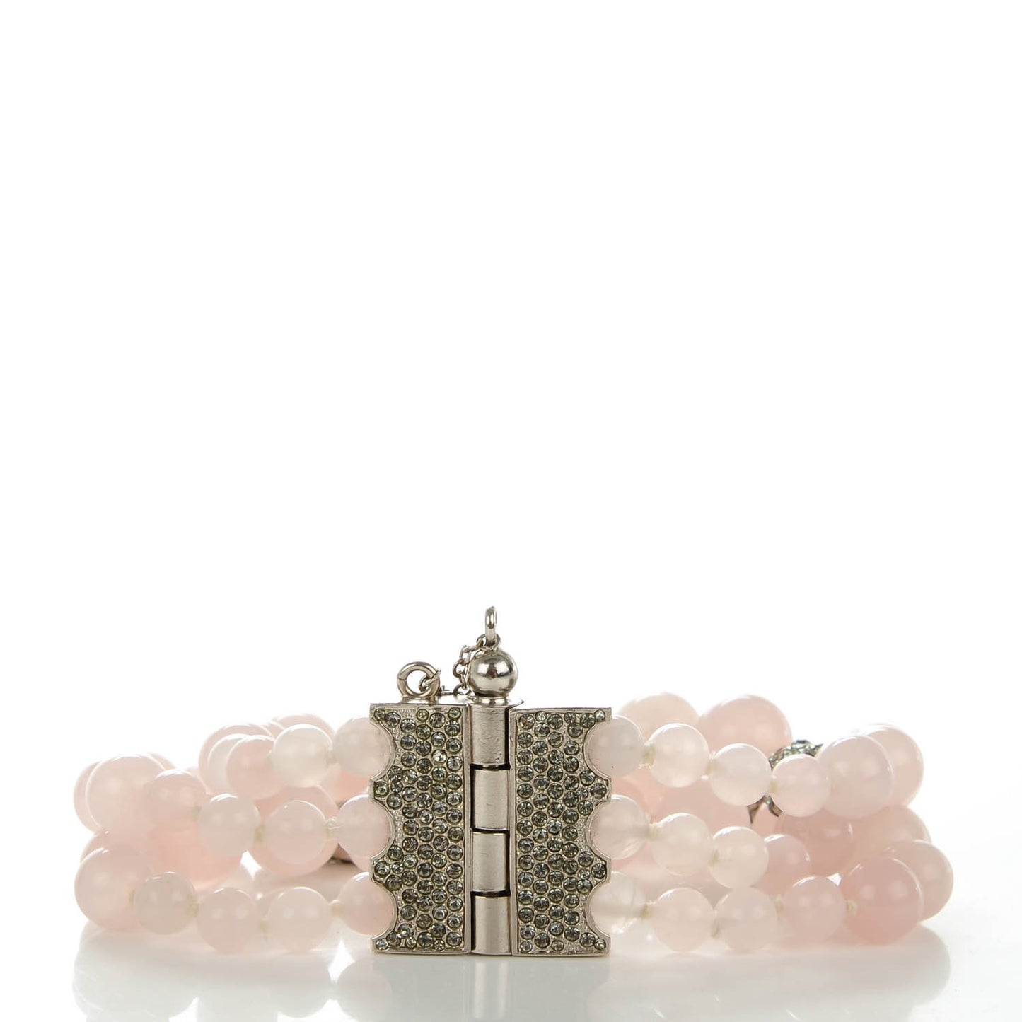 Beaded Crystal Multistrand CC Bracelet Pink