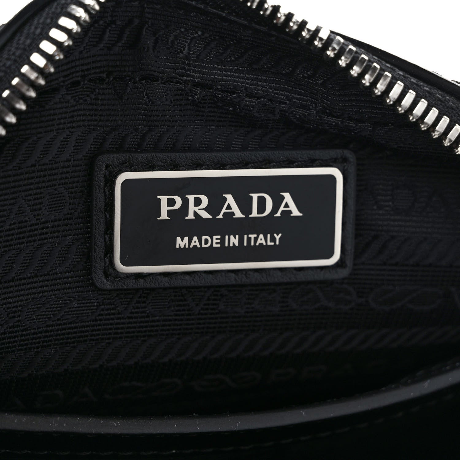 Prada Saffiano Travel Pocket Double Zip Shoulder Bag Black 6 of 9